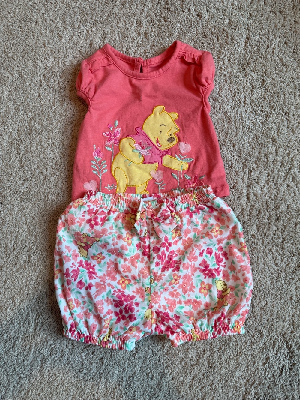 Disney Pink Winnie the Pooh Floral Two-Piece Set